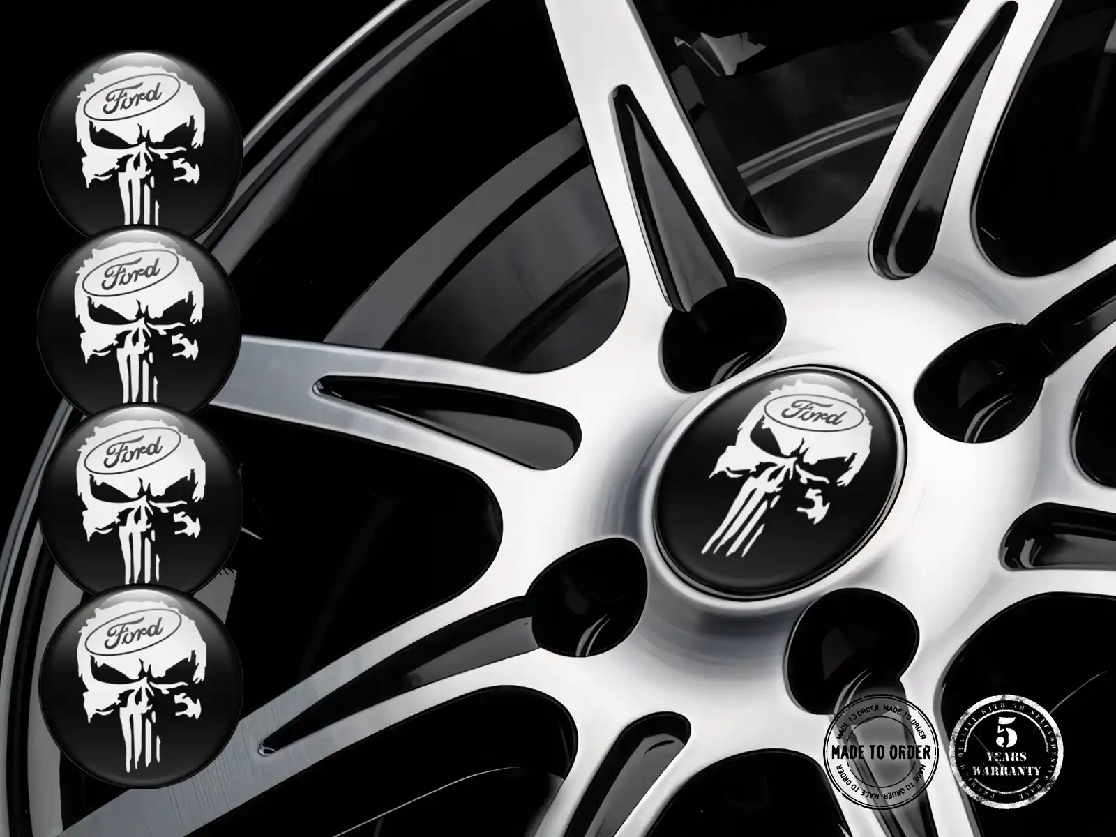 Ford Gewölbte Emblem Version Felgensticker für Autos